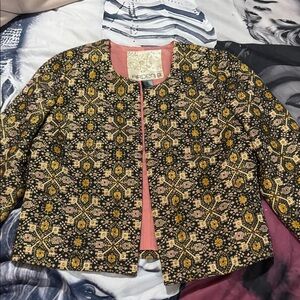 Metallic foiled blazer jacket